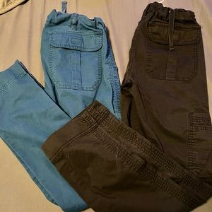 KOI stretch scrubs scrub cargo pants BUNDLE GUC XXS P black teal